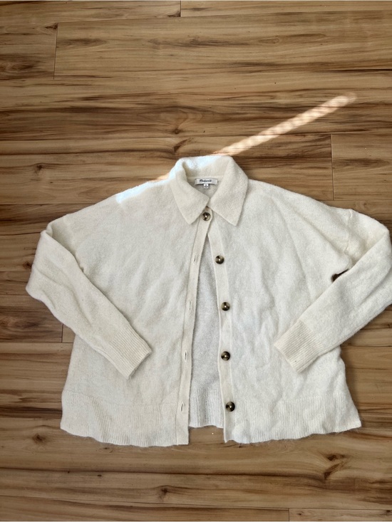 Madewell Sweaters - Madewell Cream Collared Button-Up Knit